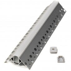 Προφίλ Αλουμινίου Γυψοσανίδας Εξωτερική Γωνία 2m για ταινία LED με Κάλυμμα 99ACC62